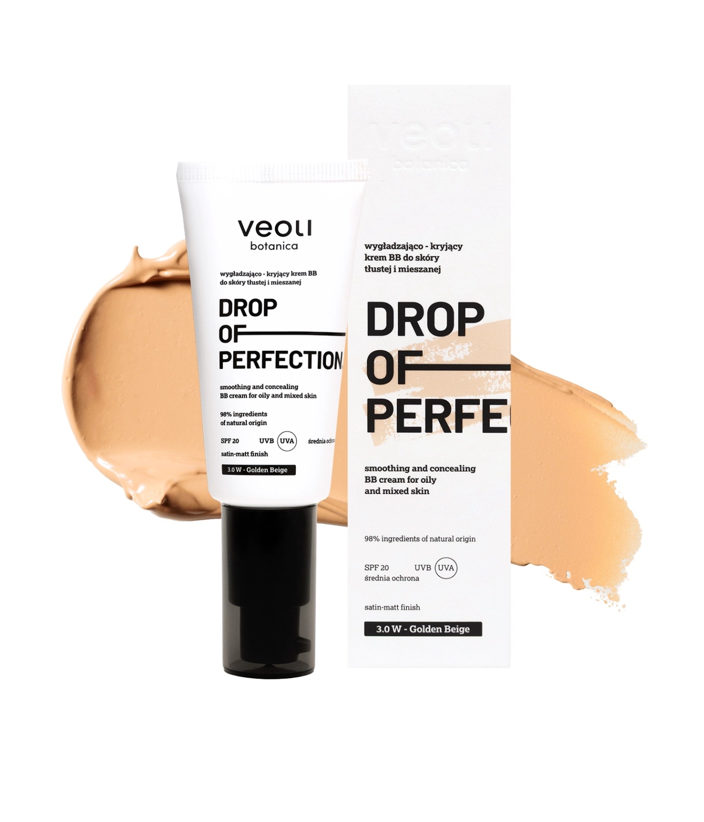 Veoli Botanica Drop of Perfection Smoothing &amp; Covering BB Cream SPF20 3.0 W Golden Beige