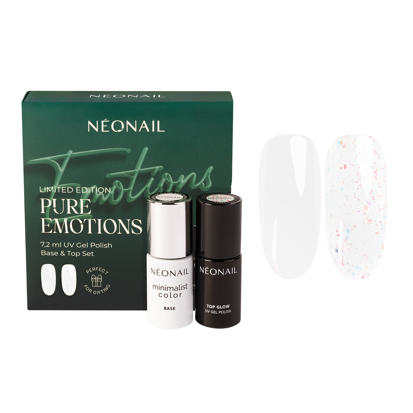 Neonail Pure Emotions Hybrid Base și Top Set