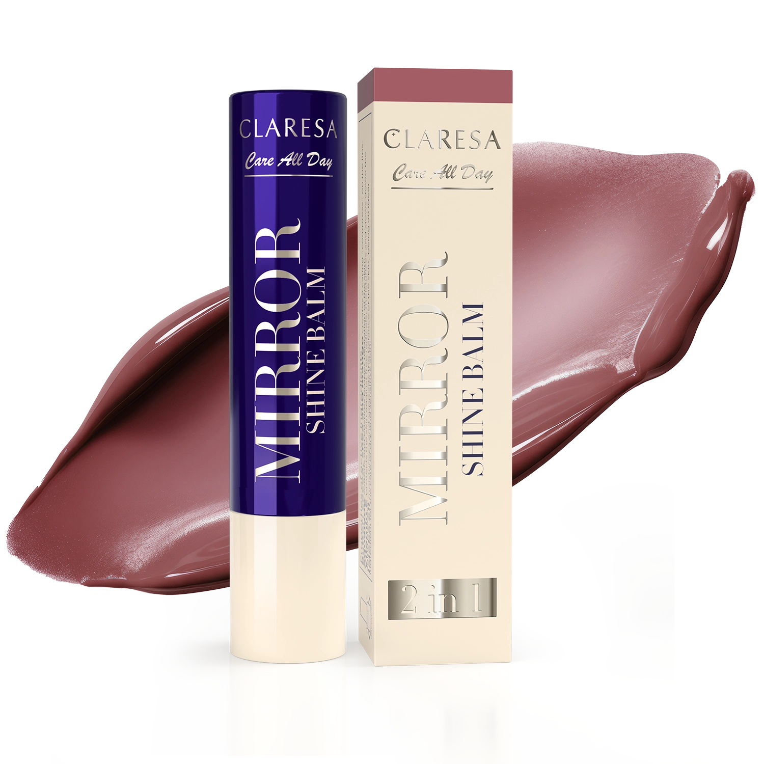 Claresa Care All Day Mirror Shine Balm Gloss Stick Painted Rose