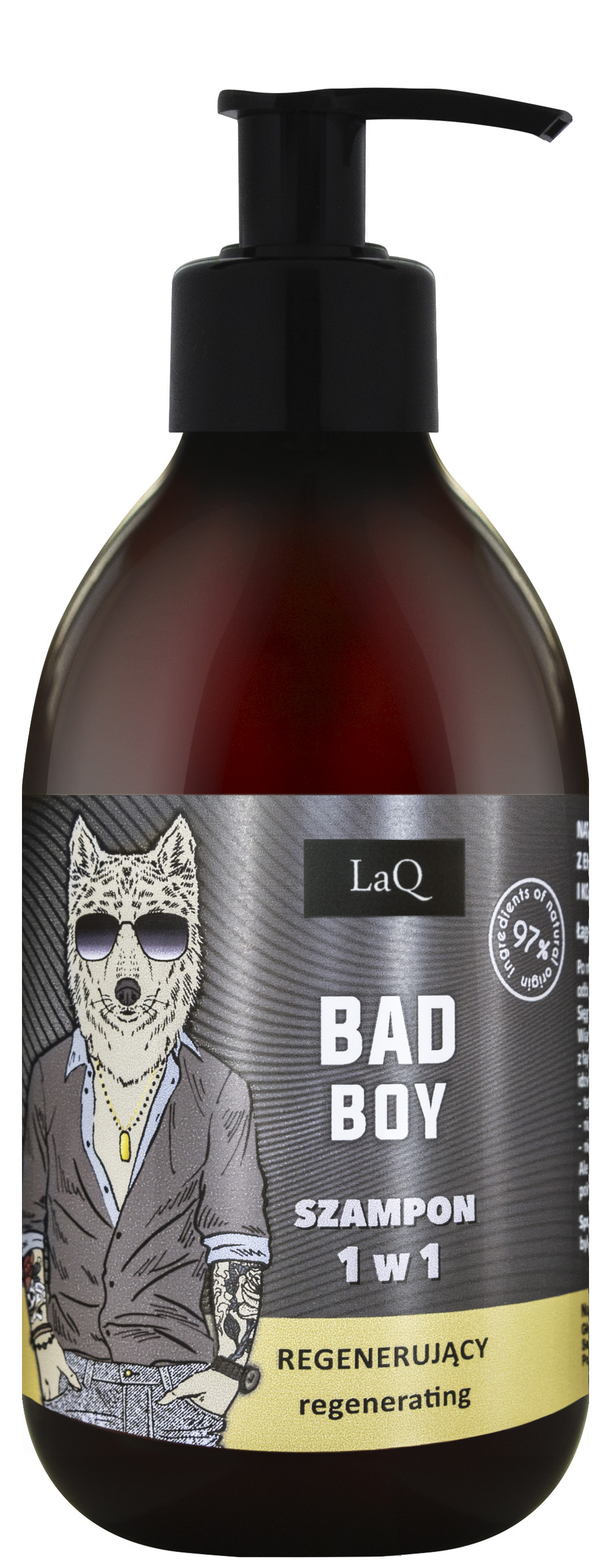 LaQ Șampon regenerant pentru păr pentru bărbați Bad Boy 300ml