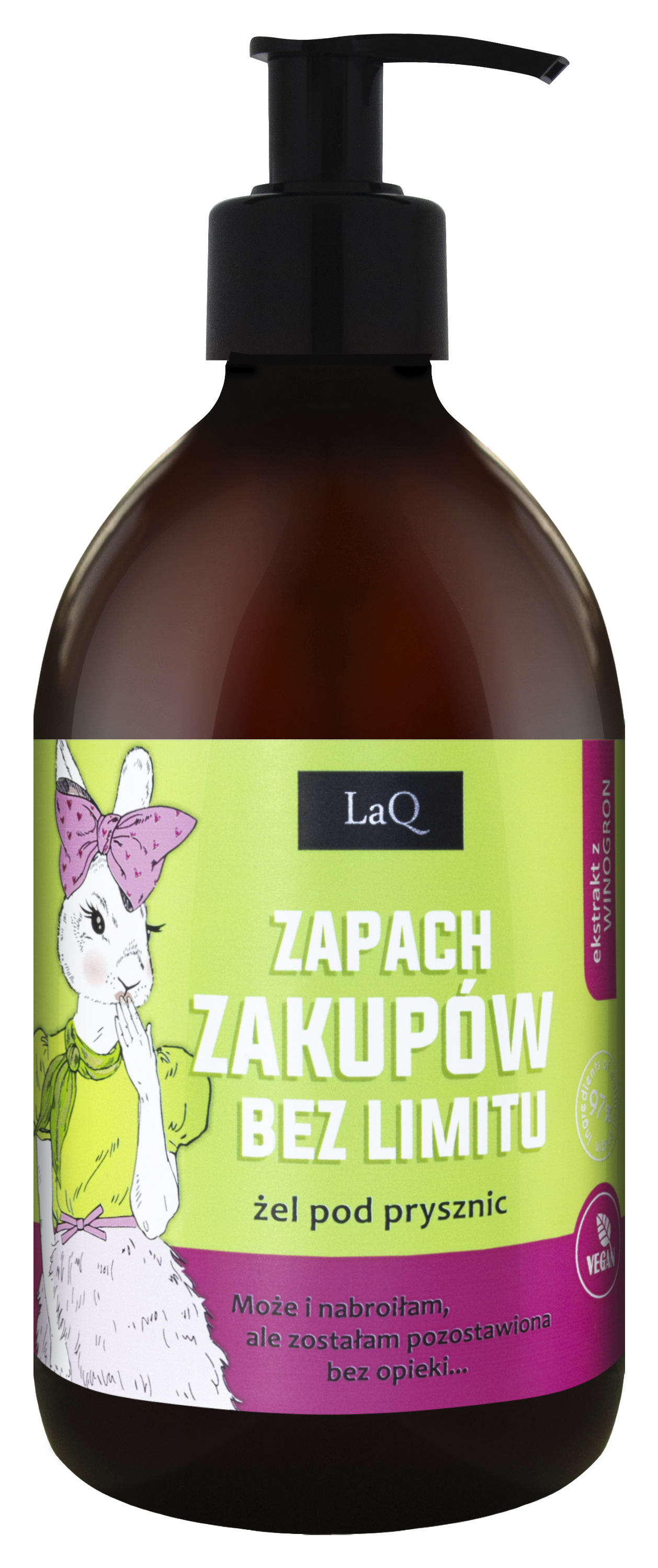 LaQ Gel de duș Kiwi și struguri Cumpărături fără parfum 500ml