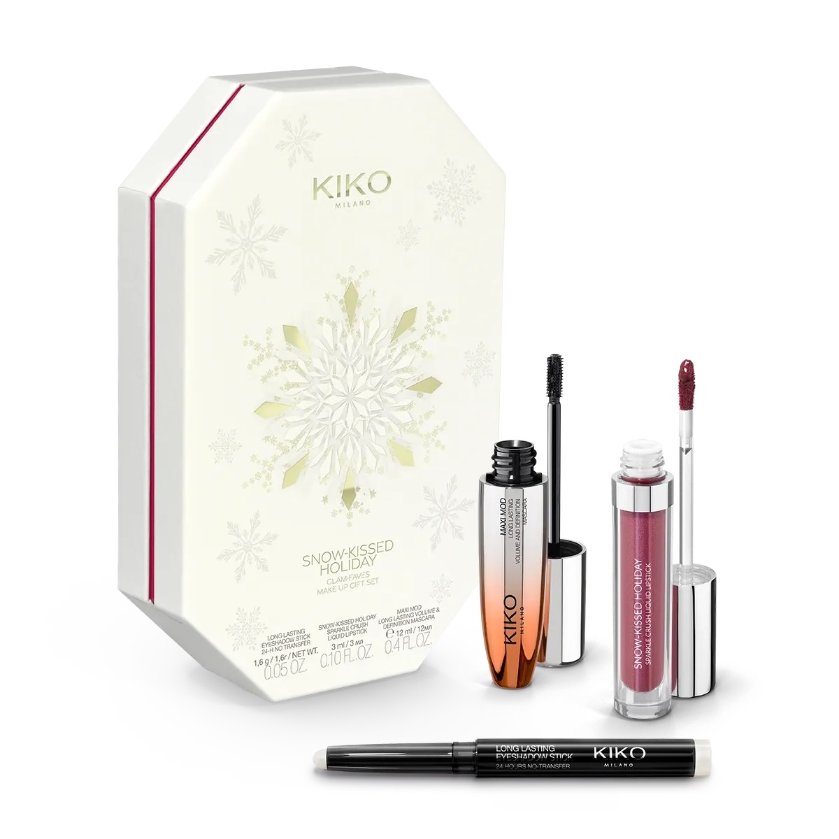 KIKO Milano Snow-Kissed Holiday Set mascara + ruj lichid + fard de ochi