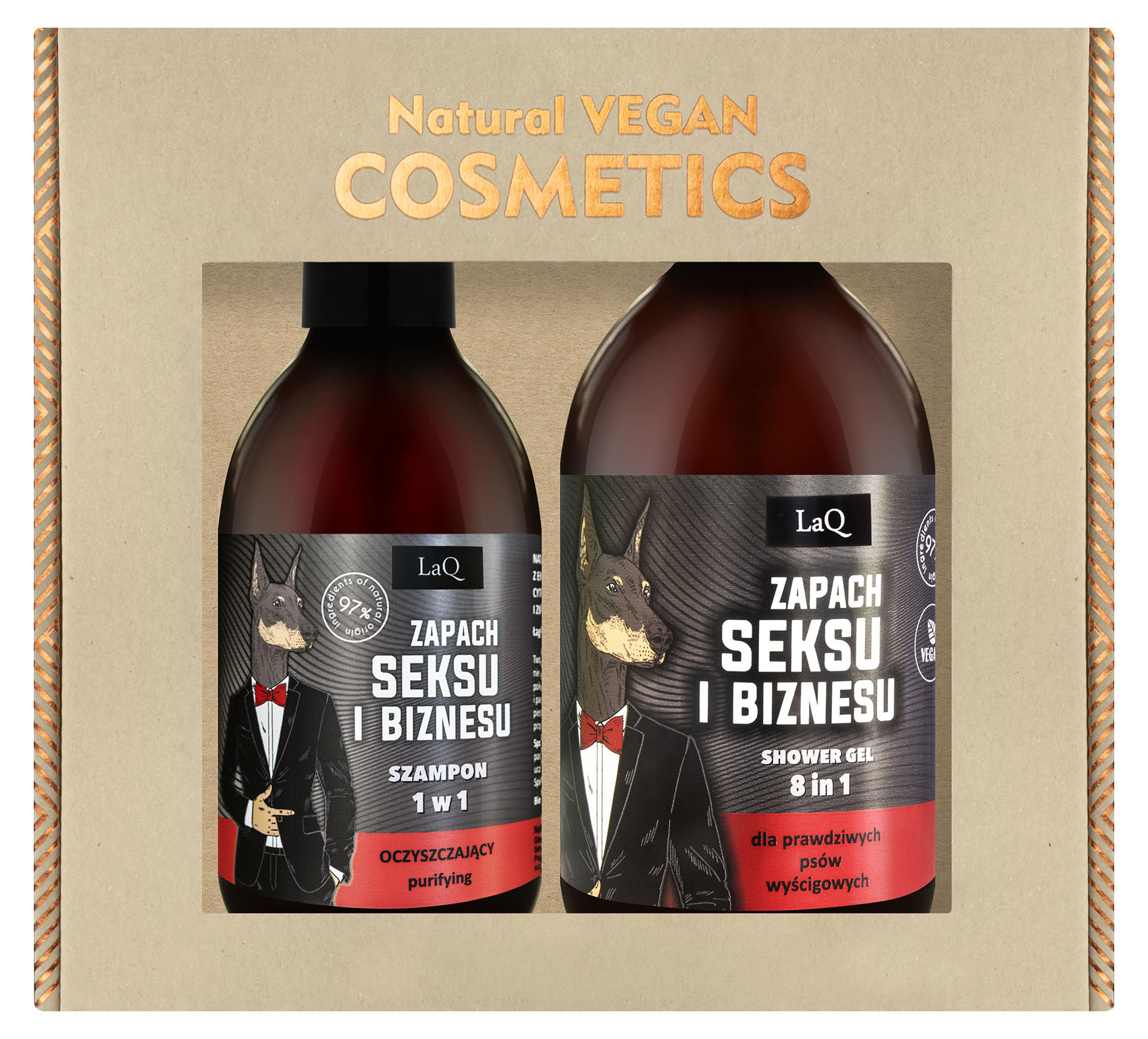 Set de cosmetice pentru bărbați LaQ Scent of Sex and Business Șampon + Gel de duș