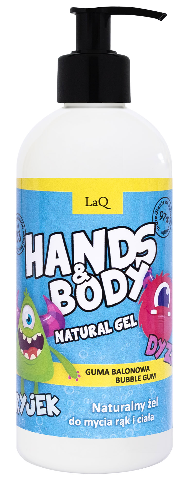 LaQ Gel de spălare a corpului și a mâinilor pentru copii Galloon Rubber Dyzio and the Shrew 300ml