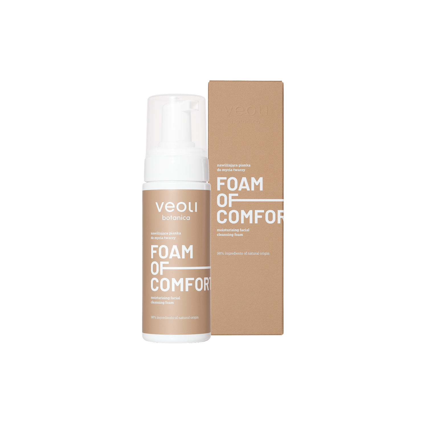 Veoli Botanica Spumă de confort pentru spălarea hidratantă a feței 150ml