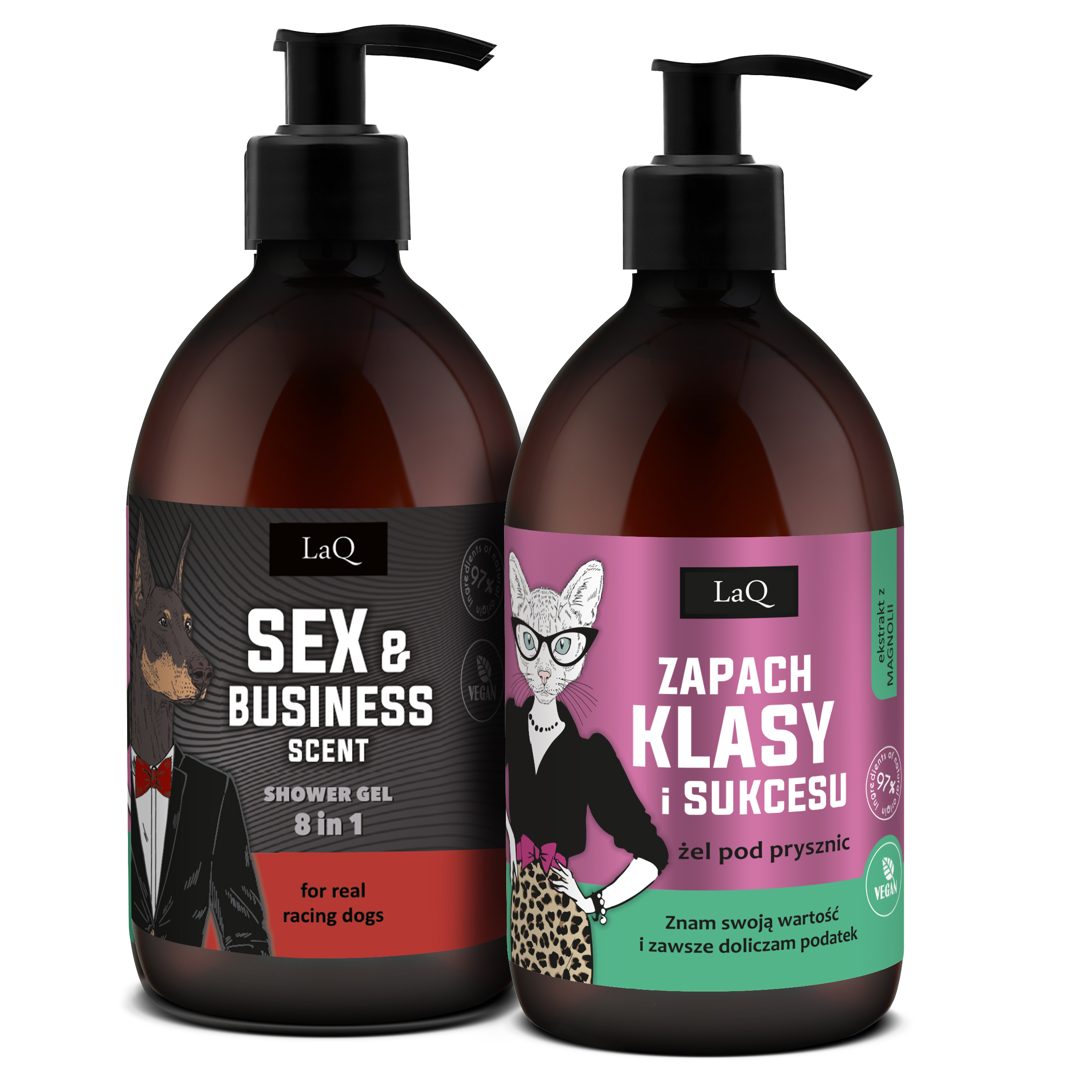 Set gel de duș LaQ Parfum de sex și afaceri + Parfum de clasă și succes