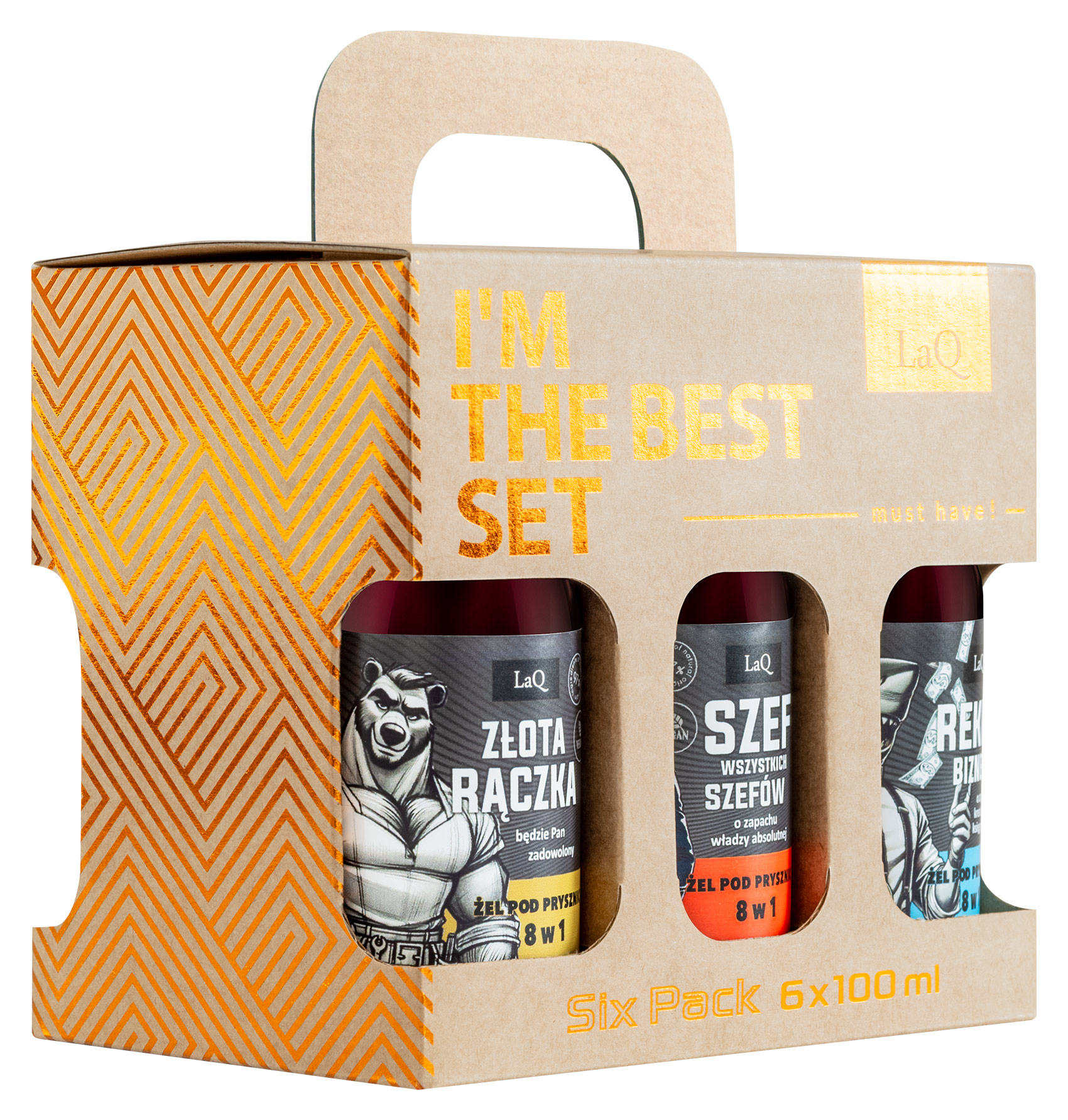 Set cadou LaQ Cleaning Pack pentru bărbați 6 geluri de duș