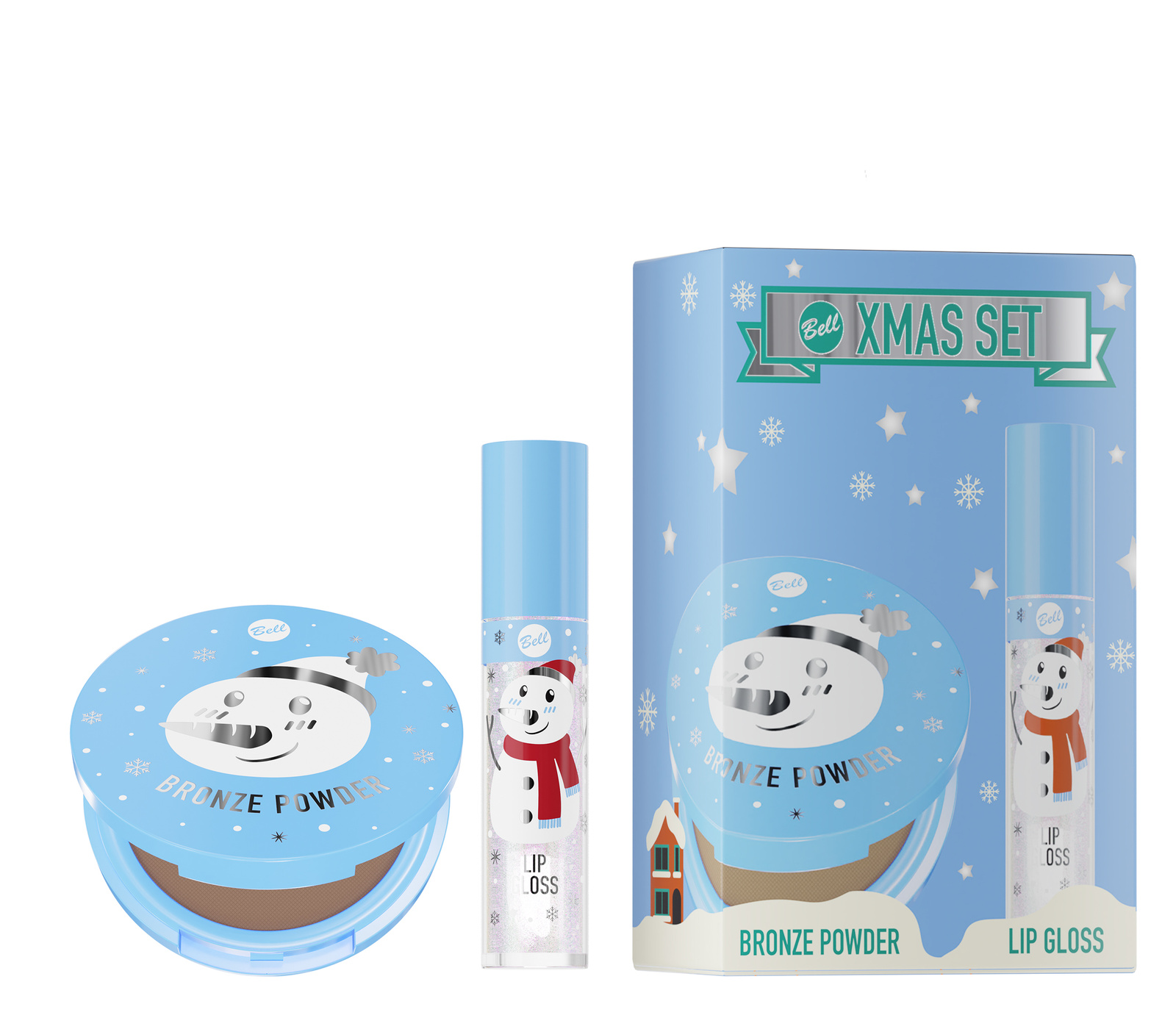 Bell Xmas Gift Set Bronzer + luciu de buze