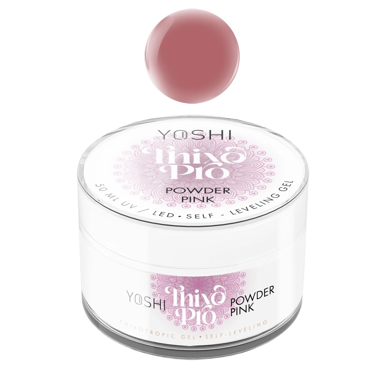 Yoshi Self-Leveling Gel Thixo PRO Gel UV LED Powder Pink 50ml