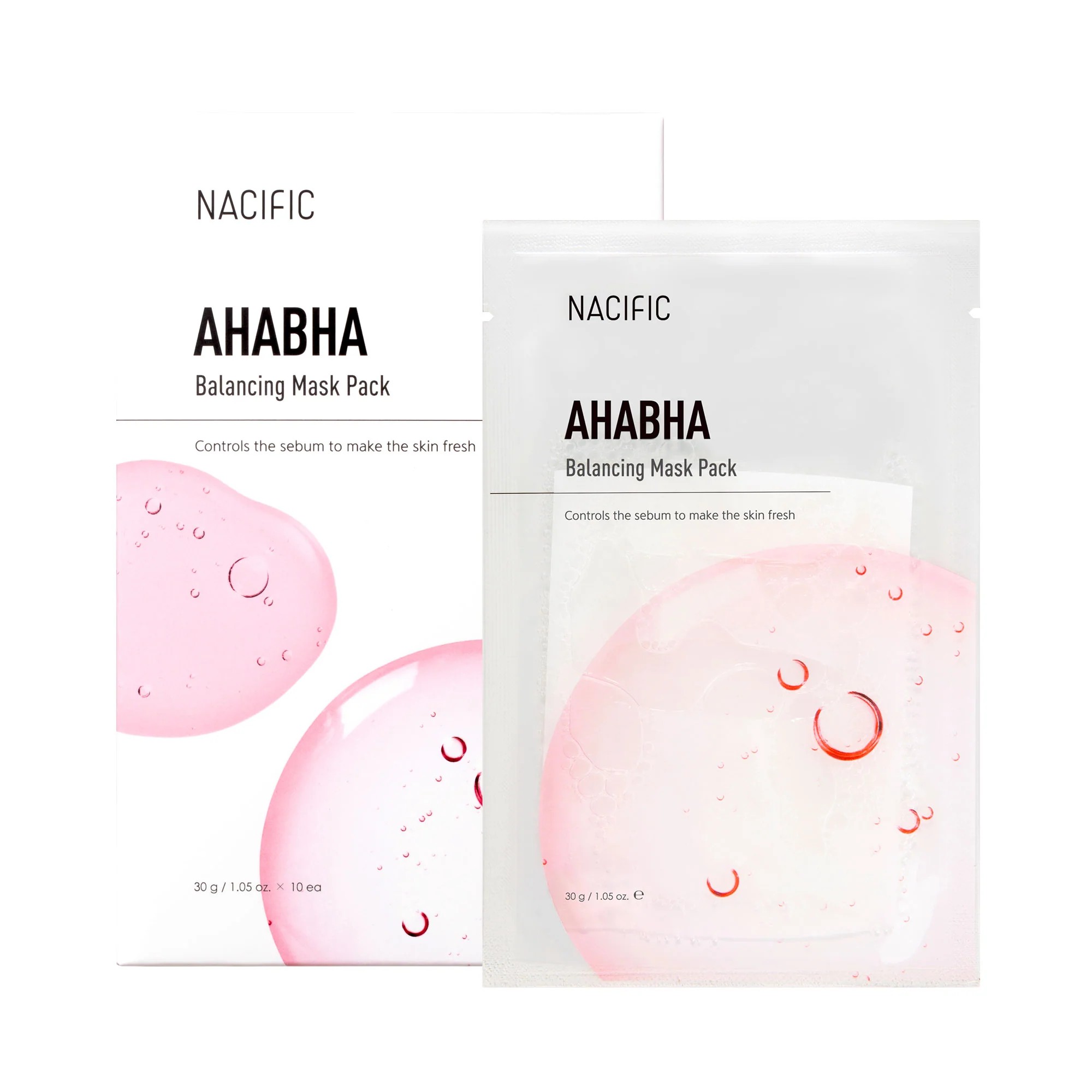 Nacific AHABHA Balancing Mask Pack cu acizi AHA și BHA 10 bucăți