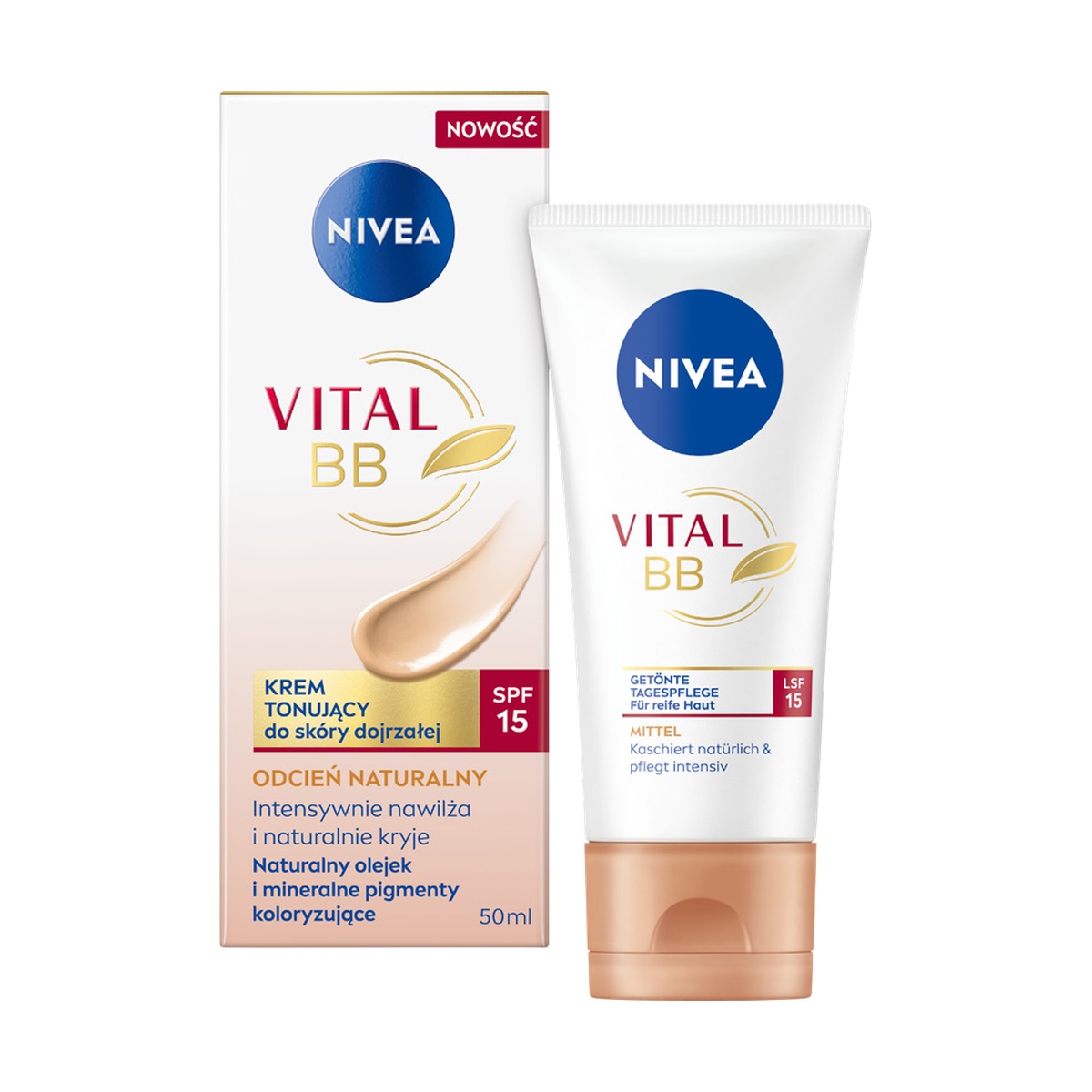 NIVEA Vital BB Toning Cream pentru pielea matură SPF15 nuanță neutră 50ml