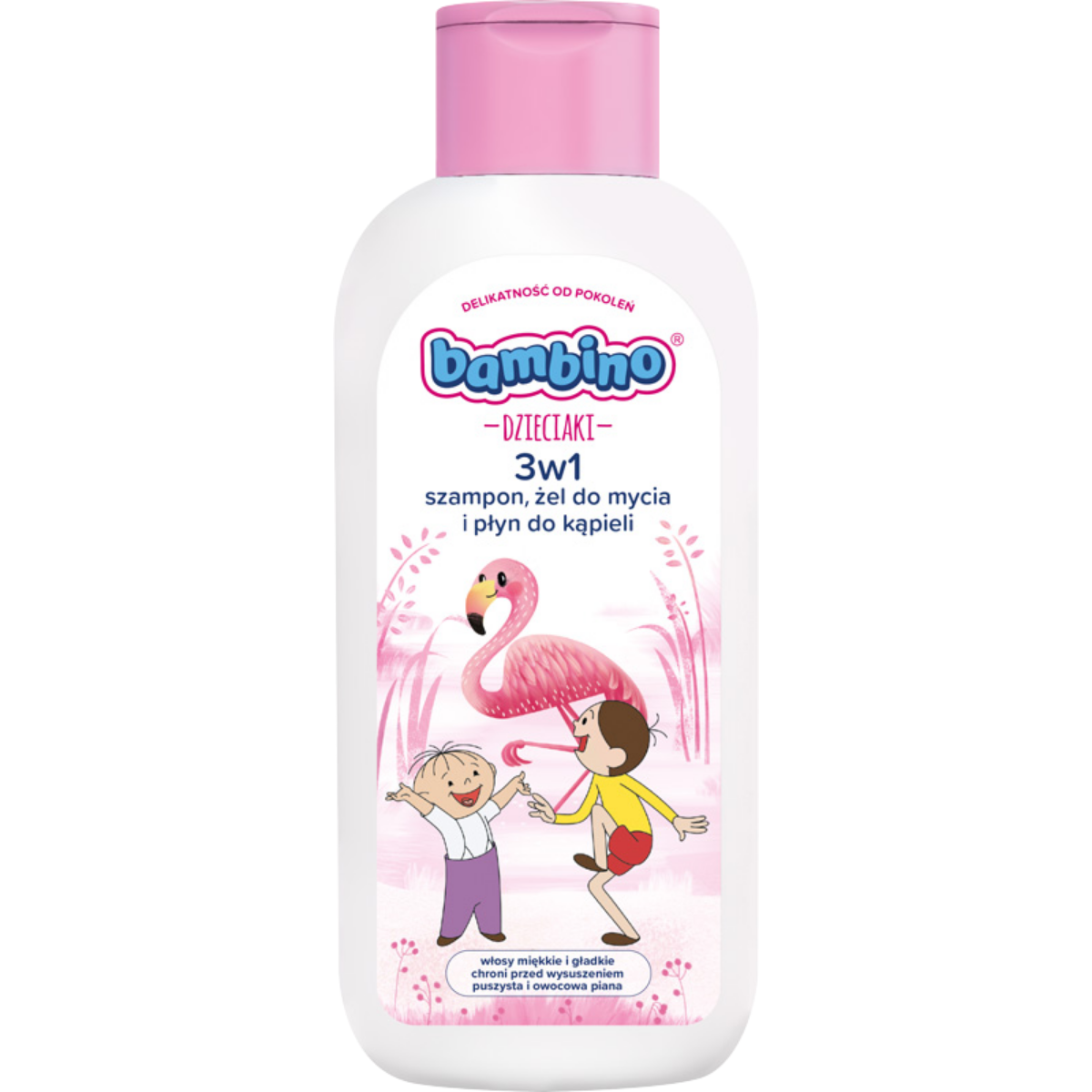 Bambino Kids Șampon Gel de spălare și lichid de baie 3 în 1 Flamingos 400ml