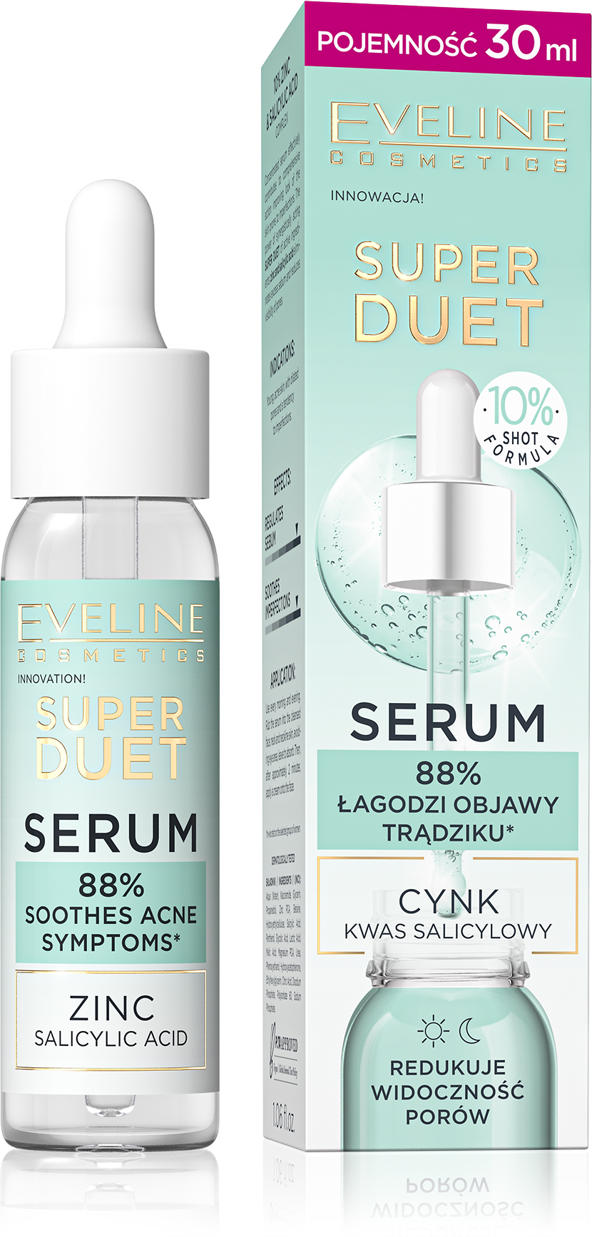 Eveline Super Duet Serum cu Zinc Complex și acid salicilic 30ml