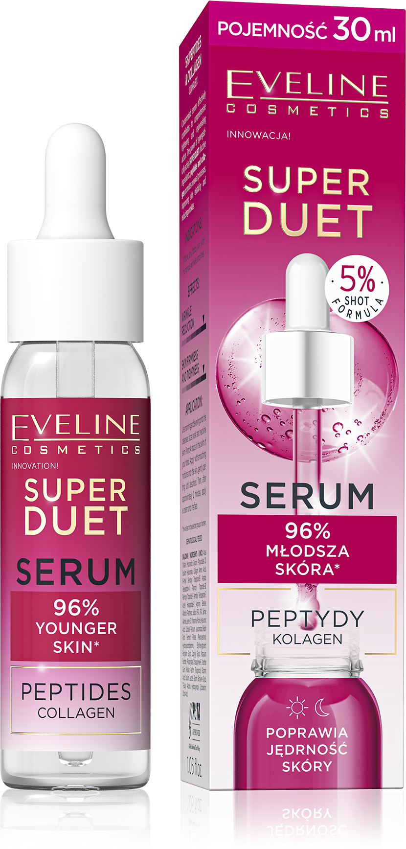 Eveline Super Duet Serum cu complex de peptide și colagen 30ml