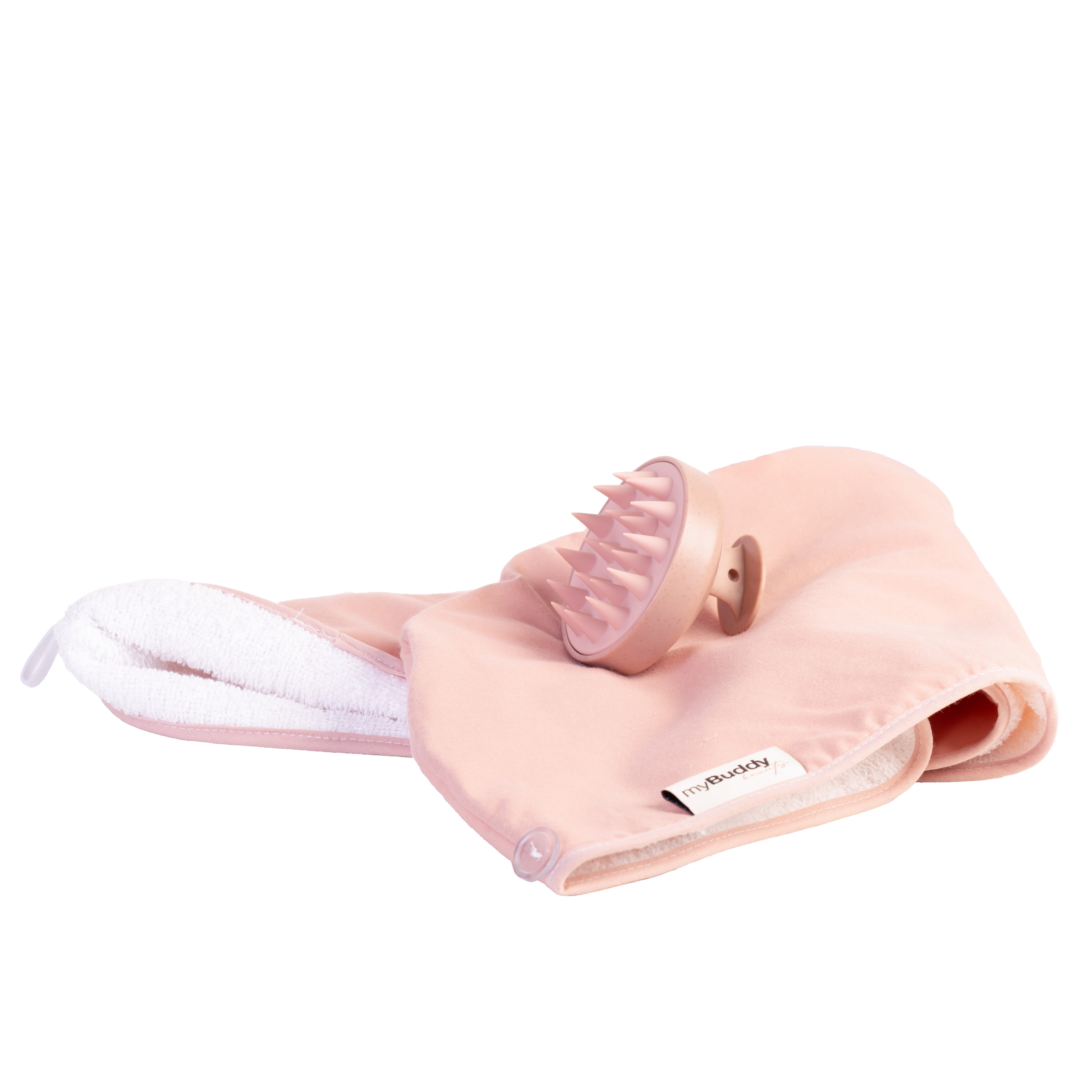 myBuddy Set HAIR LOVE Turban de păr + Maseur Roz