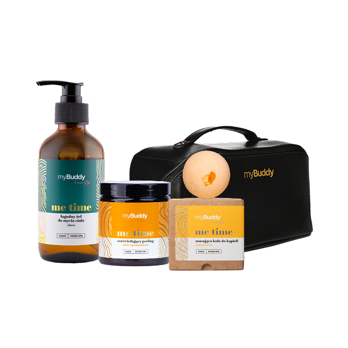 myBuddy Set ME TIME Gel + Peeling + Minge + Geantă cosmetică