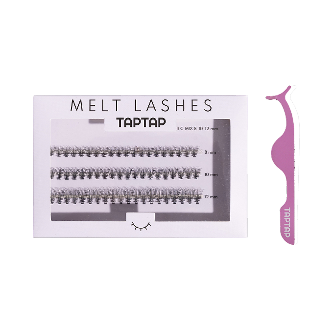 TAPTAP Set de C-8/10/12 Tufts + pensete pentru gene