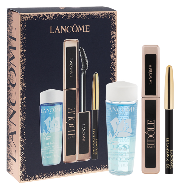 LANCOME Cosmetics Set Lash Idole Mascara + Bifacil Micellar Lotion + Mini Eyeliner Pencil