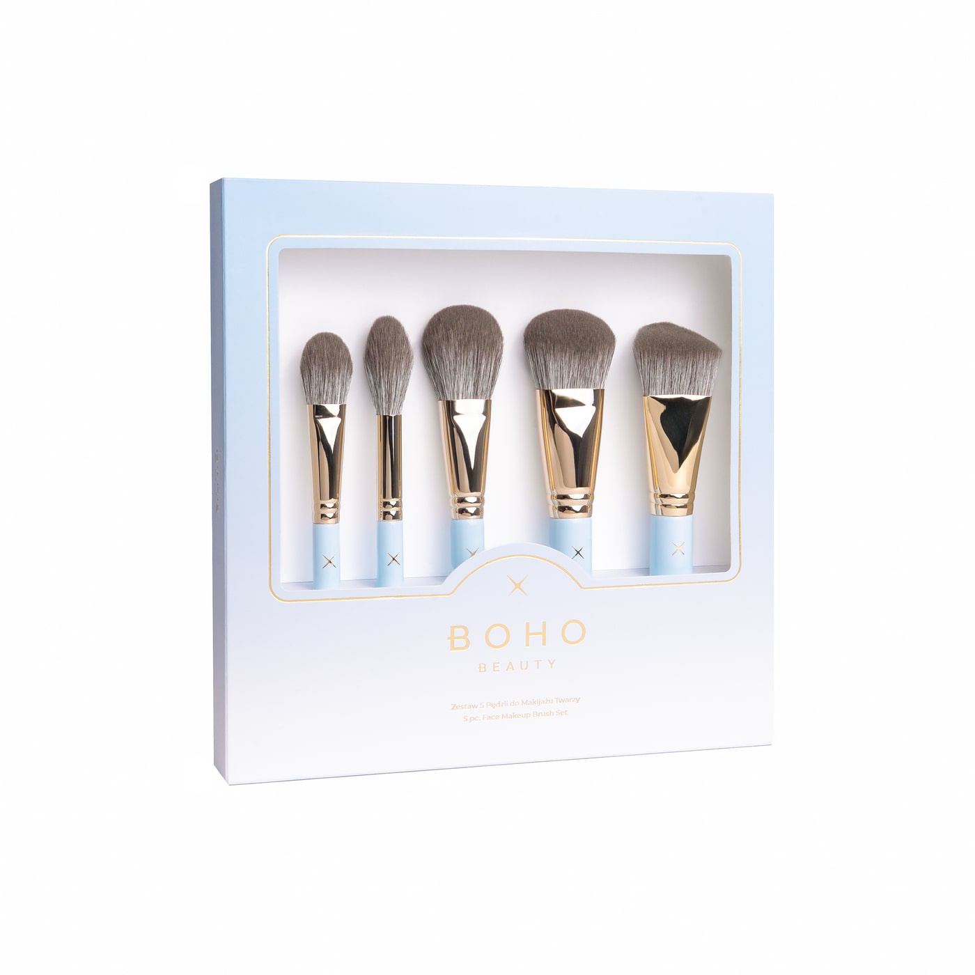Boho Beauty B.L.U.E. Set de 5 pensule de machiaj pentru față