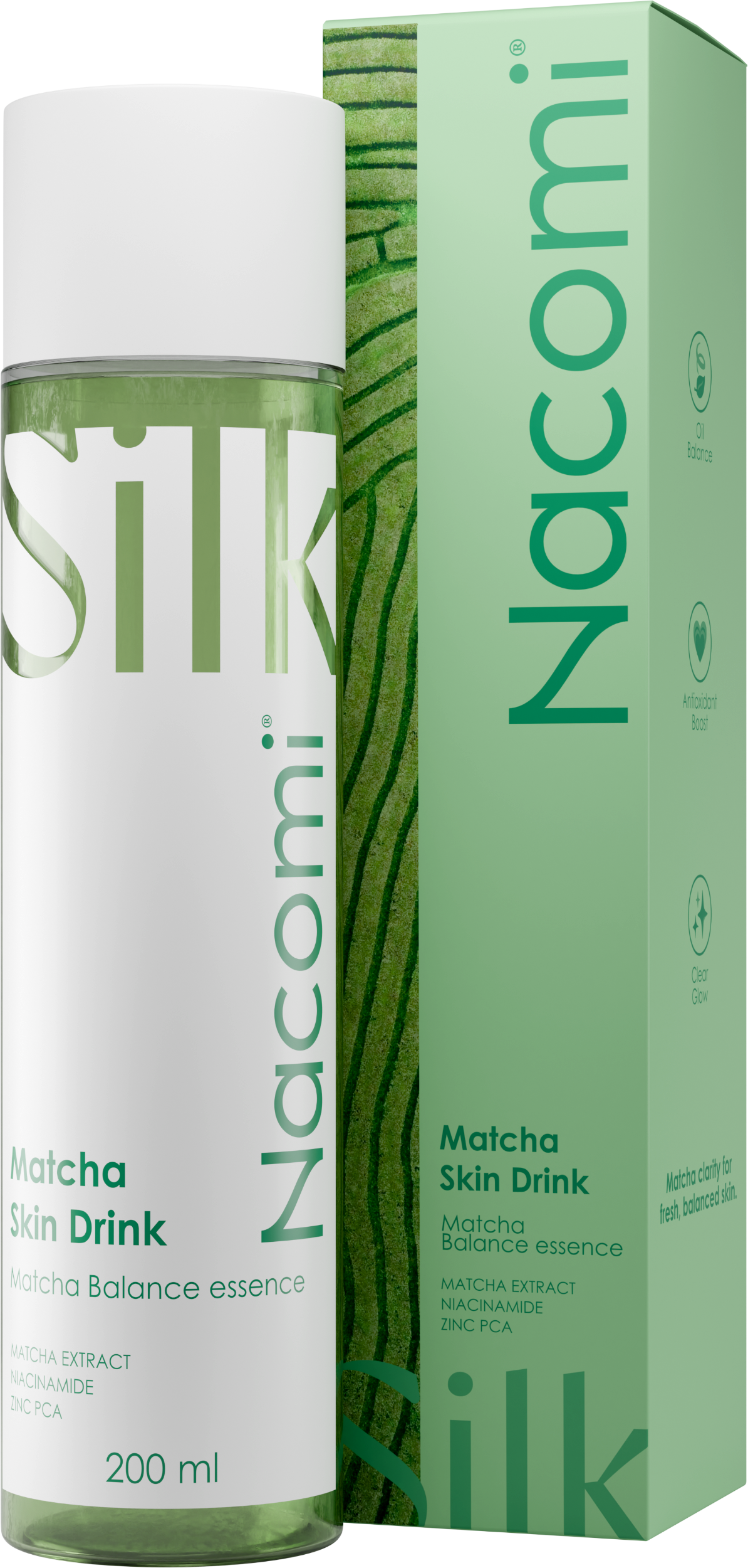 Nacomi Matcha Skin Drink Esență răcoritoare pentru față 200ml