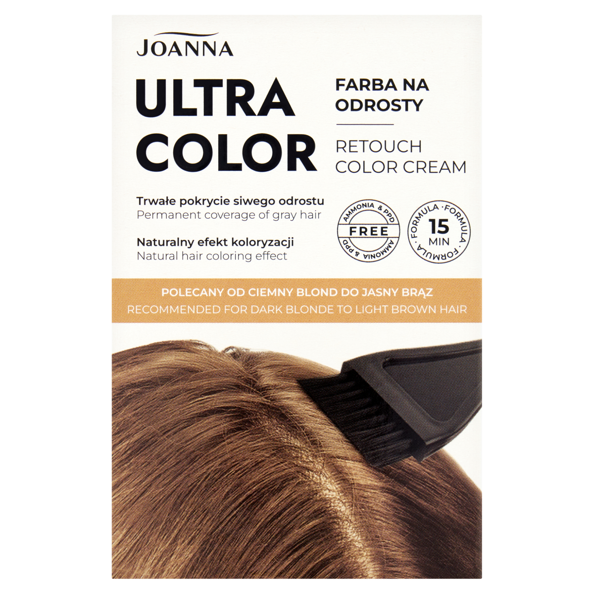 Joanna Ultra Color Culoare pentru rădăcini de la blond închis la maro deschis