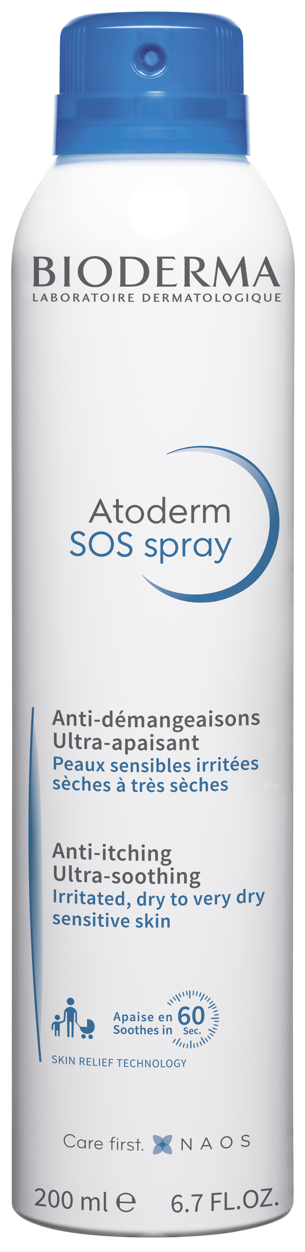 Bioderma Atoderm SOS Spray Spray de eliminare a mâncărimilor ultra-liniștitor pentru piele 200ml