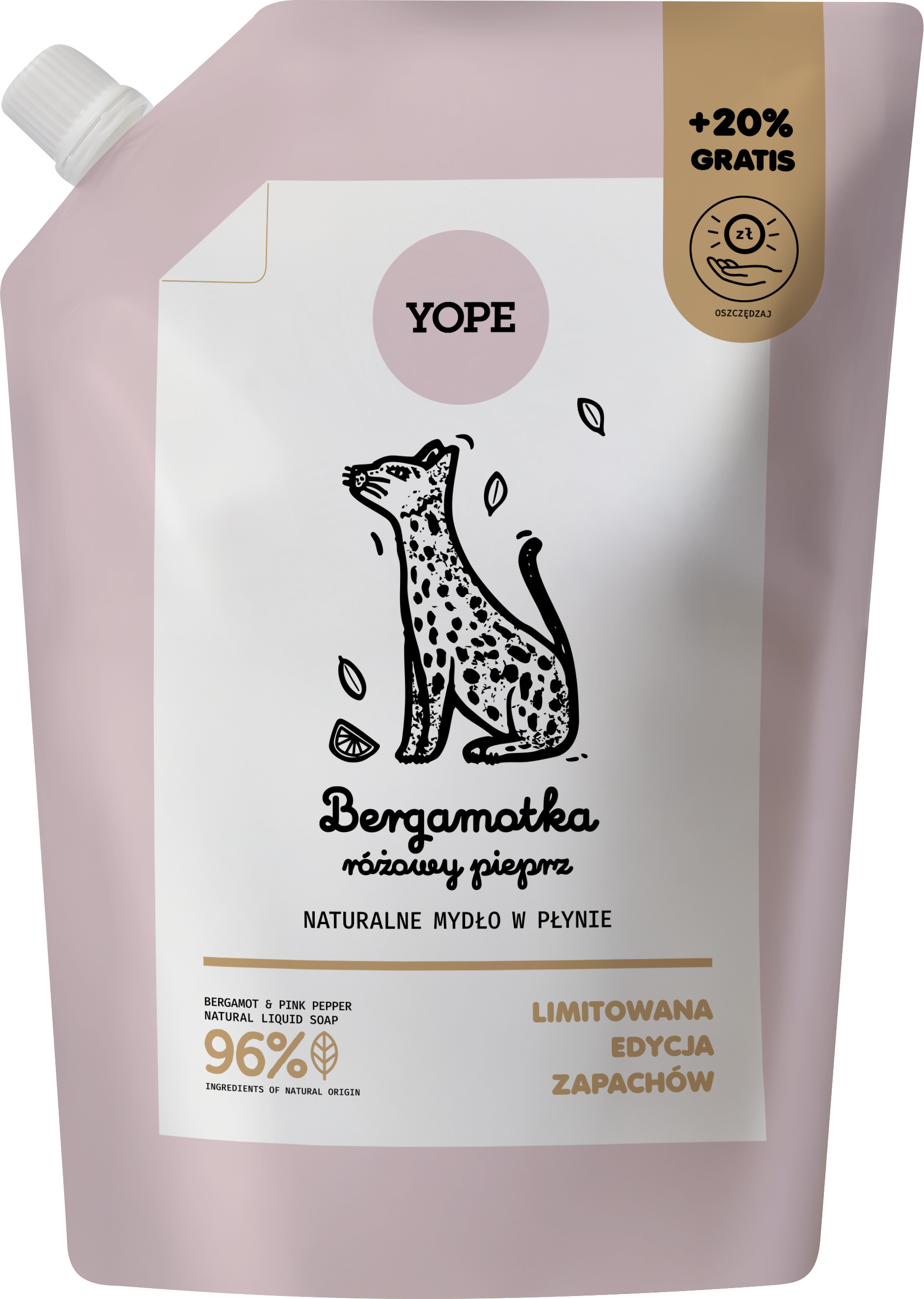 Yope Refill Bergamot Pink Pepper Săpun lichid 600ml