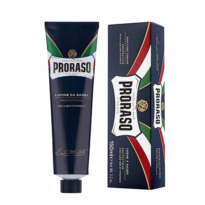 Proraso Blue Shaving Cream cu extract de Aloe Vera și vitamina E 150ml