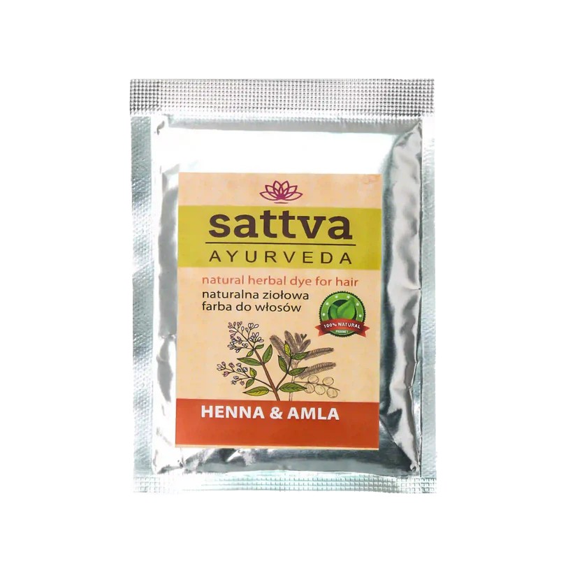 Sattva Ayurveda Natural Herbal Henna & Amla Colorant pentru păr 10g