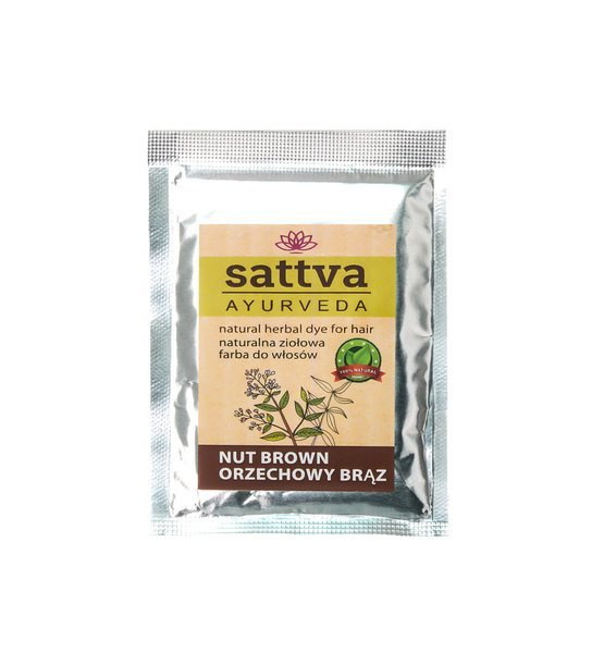 Sattva Ayurveda Natural Herbal Hair Colour Walnut Brown 10g