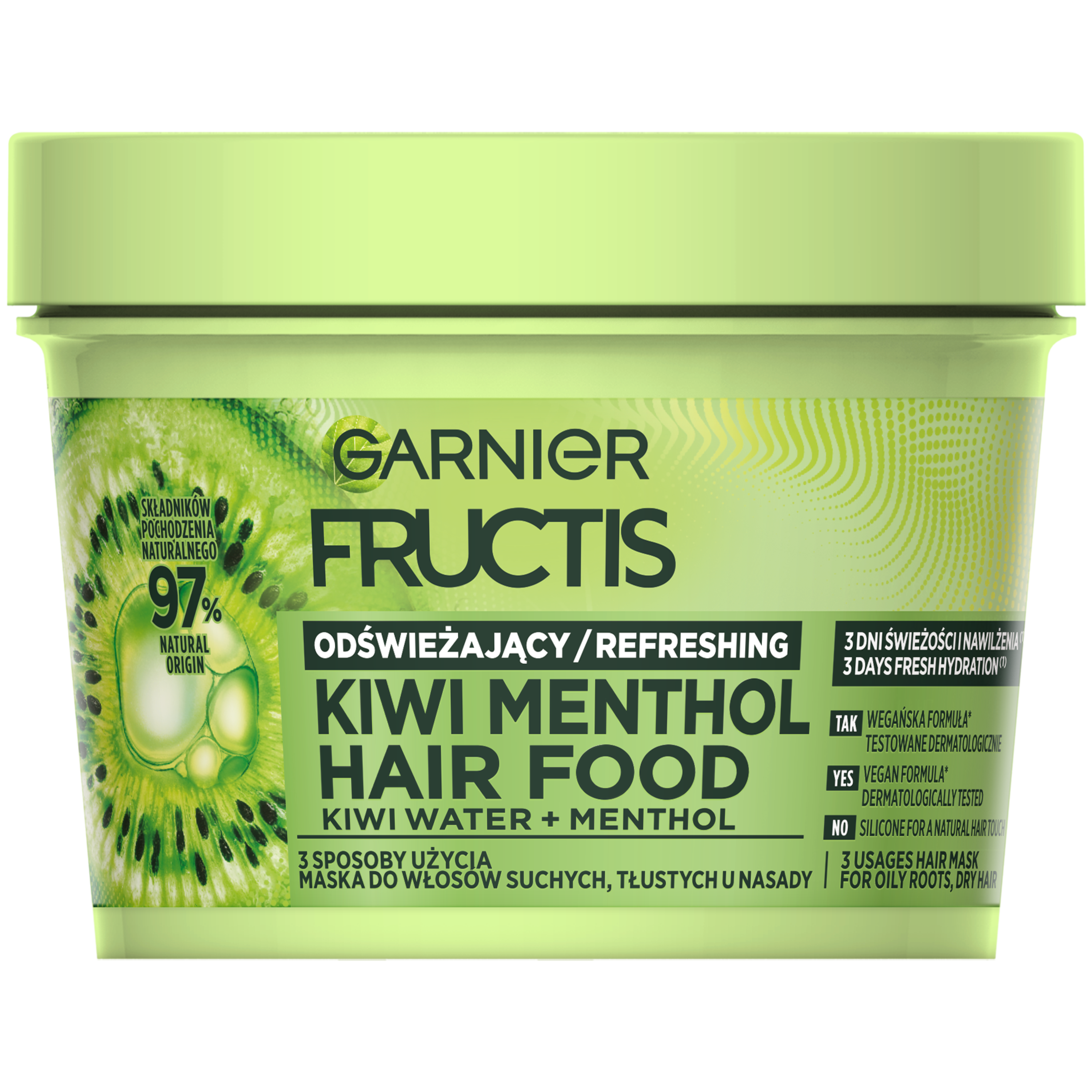 Garnier Fructis Mască de păr răcoritoare Kiwi Mentol 400ml