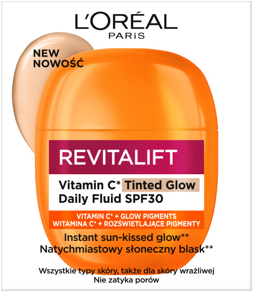 Loreal Revitalift Light Coloring Face Fluid cu SPF30 și vitamina C 40ml
