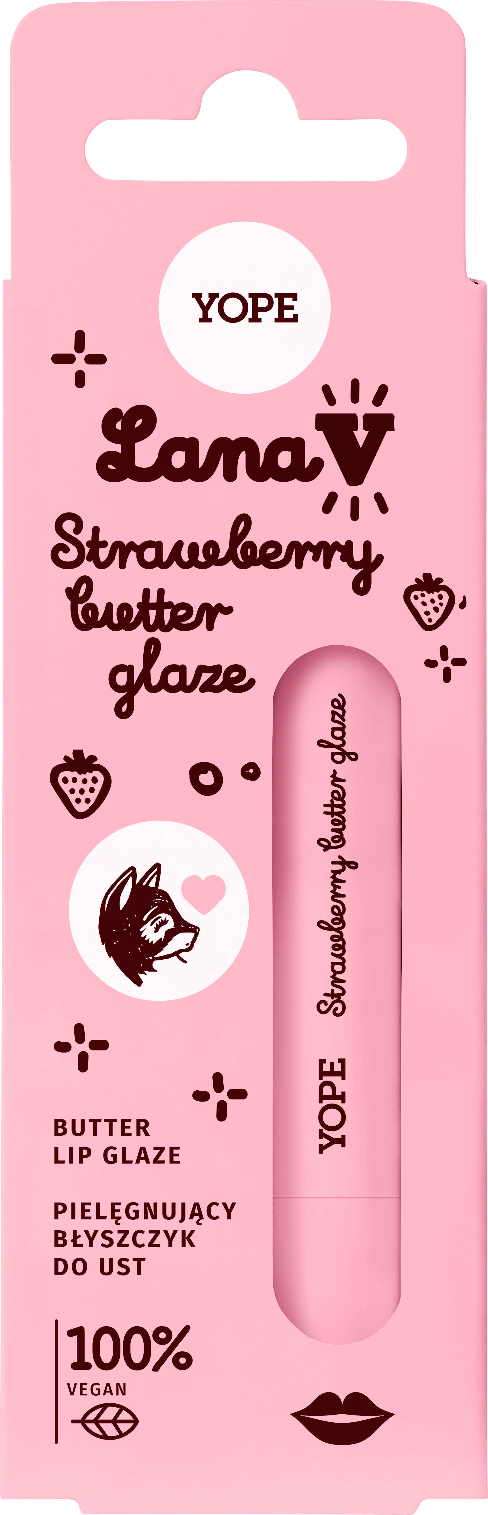Yope Lana V Nurturing Lip Gloss Strawberry Butter Glaze 8ml