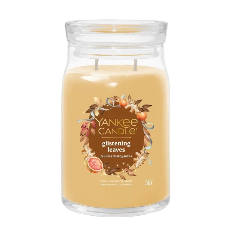 Yankee Candle Borcan mare cu două fitiluri lumânare Glistening Leaves