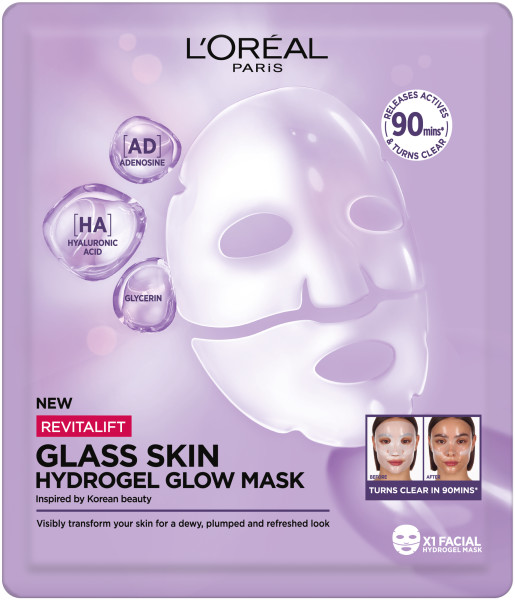 Loreal Revitalift Glass Skin Hydrogel Mască iluminantă