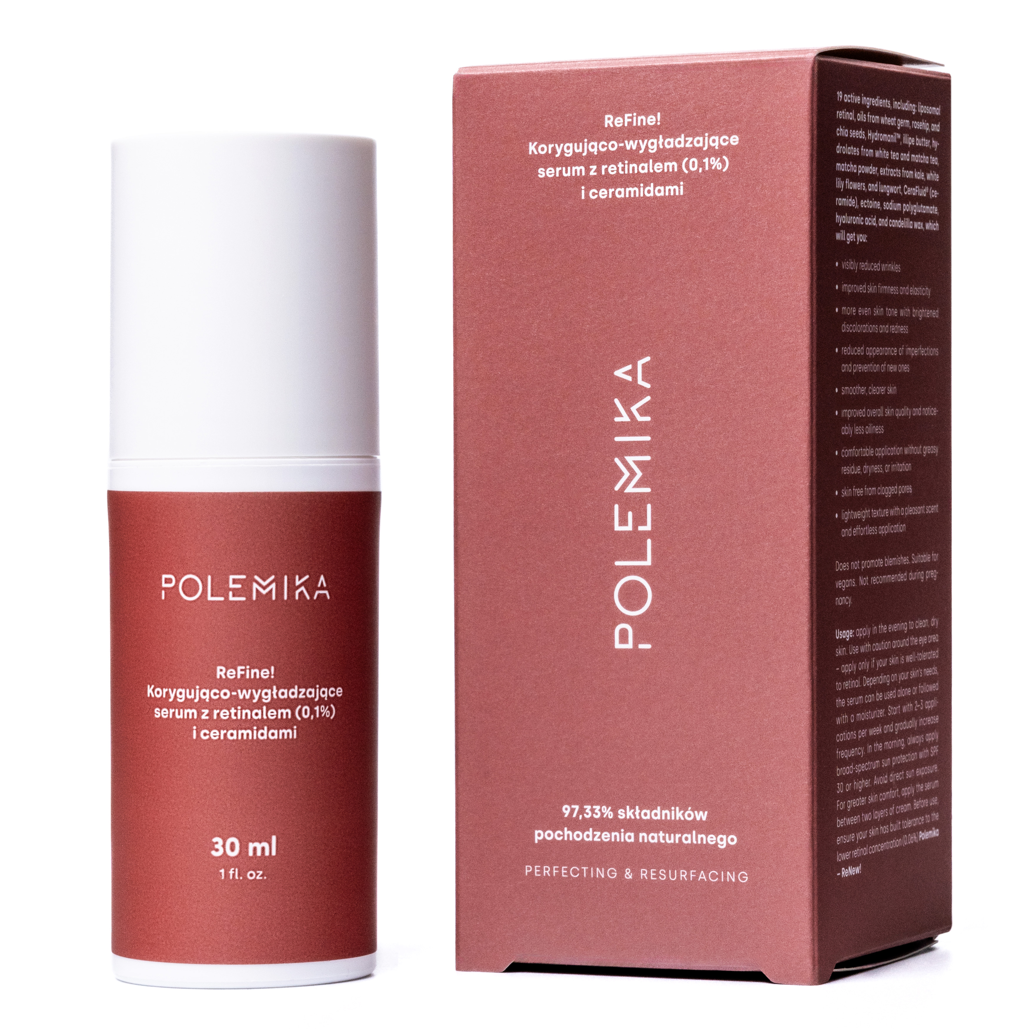ReFine polemic! Ser corectiv-liniștitor cu retină (0,1%) și ceramide 30ml