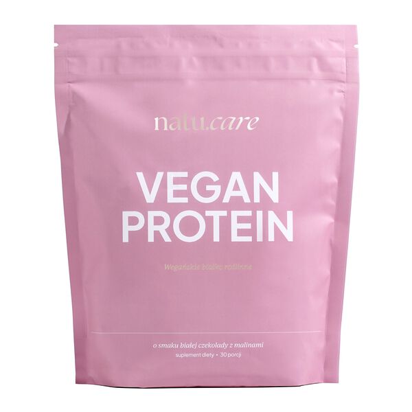Natu.Care Supliment dietetic Proteină vegană Ciocolată albă Zmeură 525g