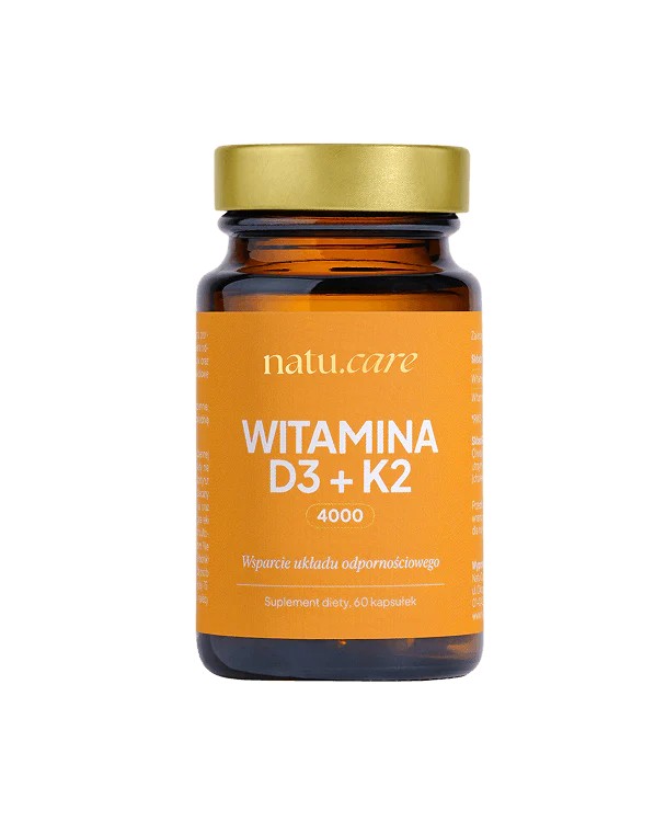Natu.Care Supliment alimentar Vitamina D3+K2 4000 UI 60 Capsule