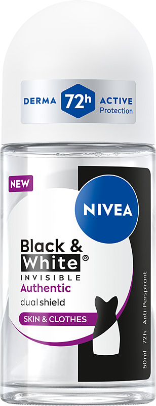 NIVEA Black&White Invisible Authentic Antiperspirant Roll-On 50ml