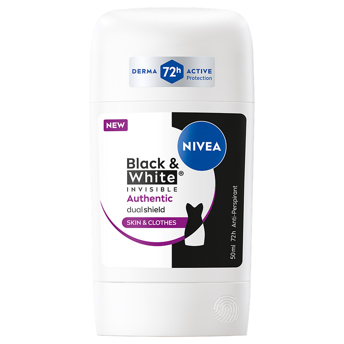 NIVEA Black&White Invisible Authentic Antiperspirant Stick 50ml