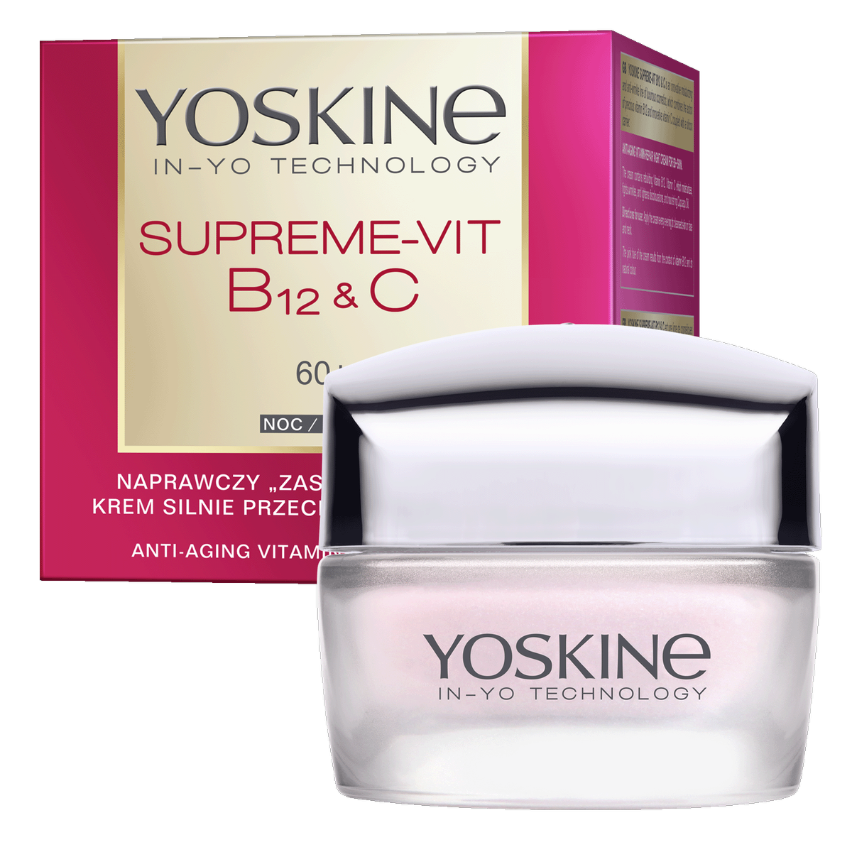 YOSKINE Supreme-Vit B12 & C 60+ Injecție de vitamine reparatoare cremă puternic antirid 50ml
