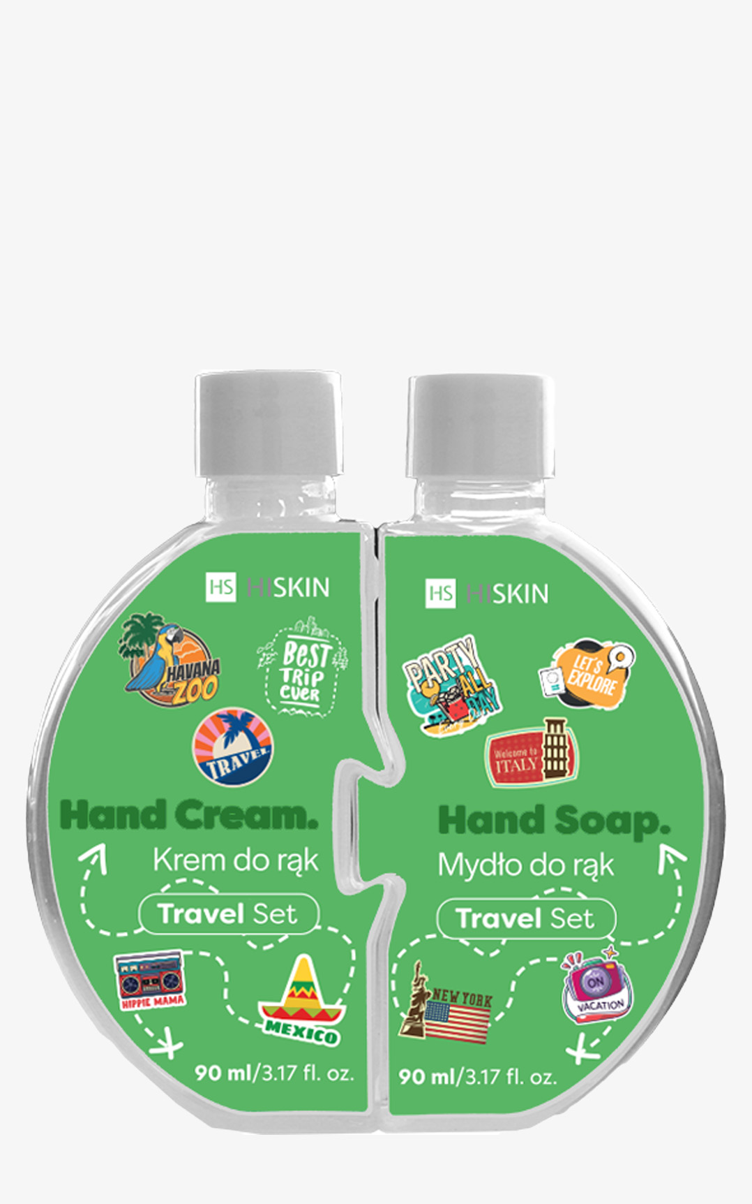 HISKIN Puzzle Set săpun de mână + cremă de mână dimensiune de călătorie