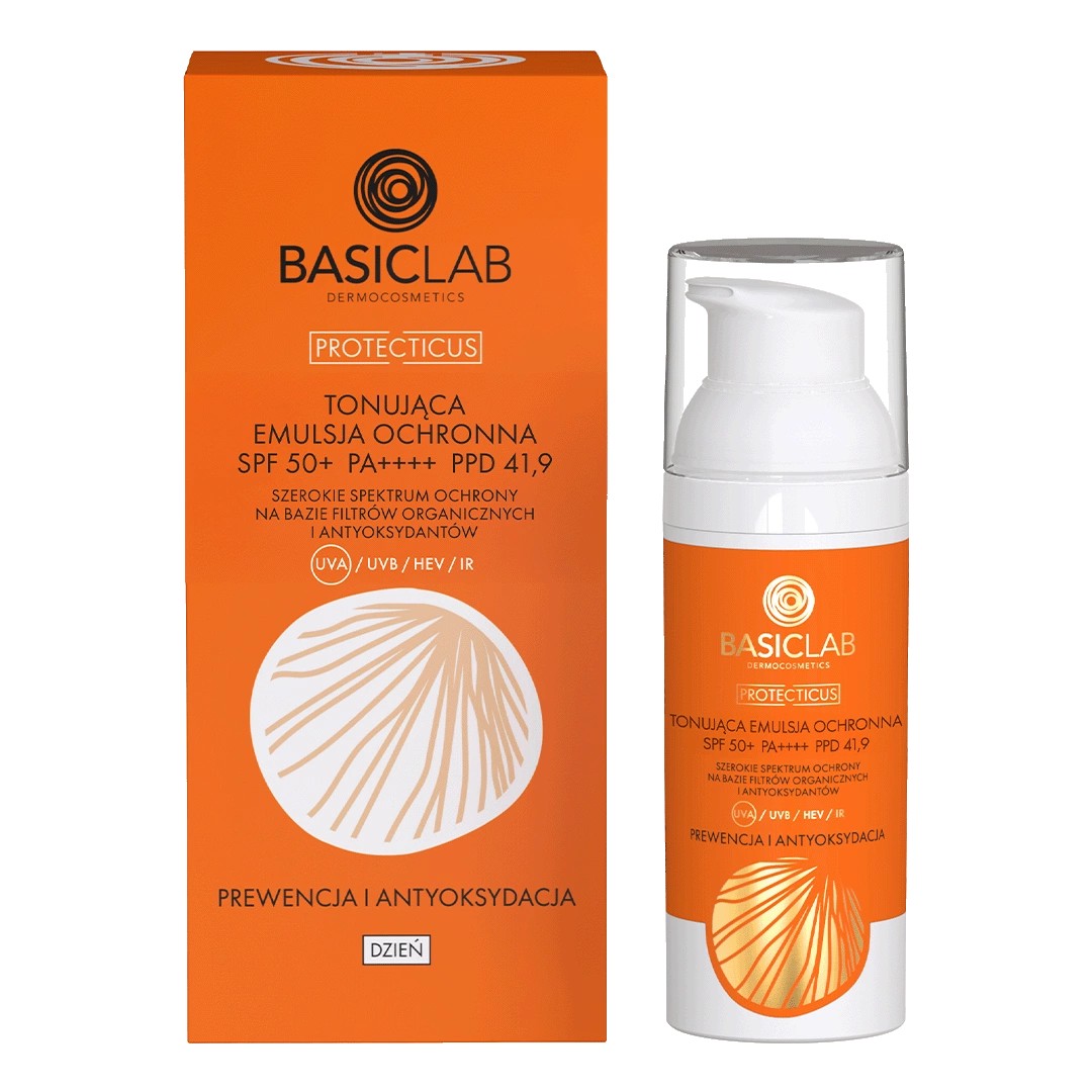 BasicLab Protecticus Toning Emulsie protectoare SPF50 PA++++ Prevenire și antioxidare 50ml