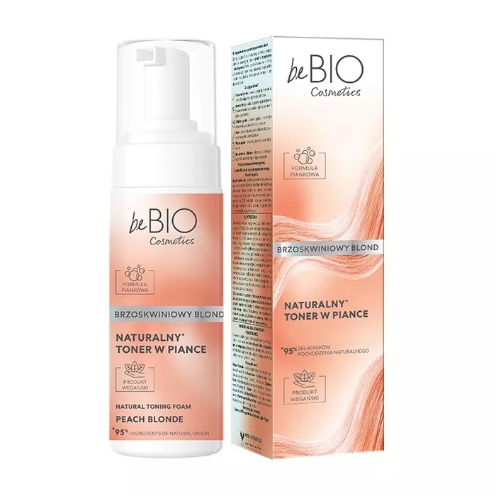 beBIO Cosmetics Tonic natural pentru păr în spumă blond piersică 120ml