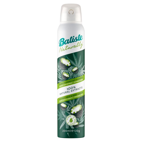 BATISTE Șampon pentru păr uscat natural cu ulei de cânepă și lapte de nucă de cocos 200ml