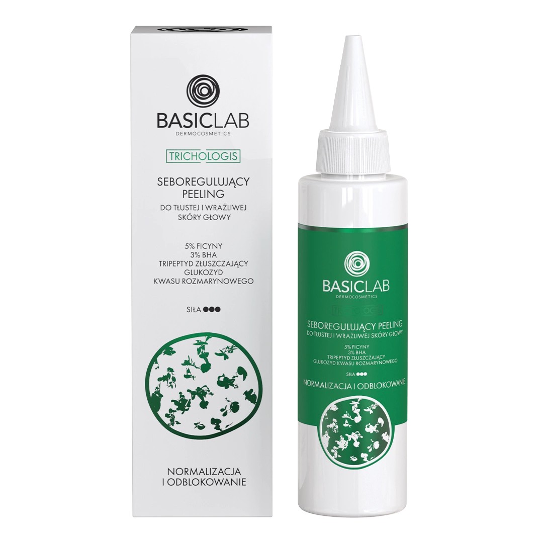 BasicLab Trichologis Seboregulating Peel pentru pielea grasă și sensibilă a capului Normalizare și deblocare 150ml