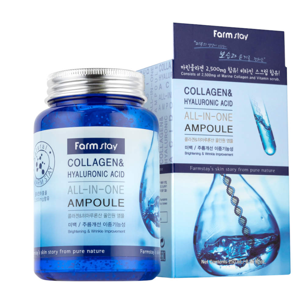 Ser de față Farmstay cu acid hialuronic și colagen 250ml