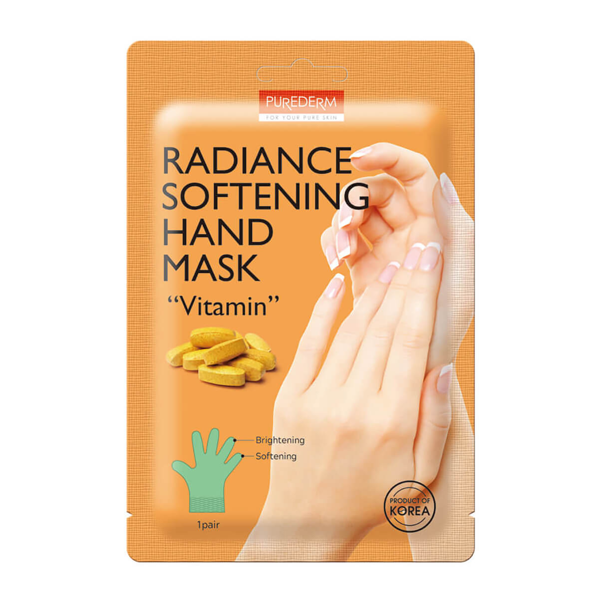 Purederm Brightening and Softening Hand Mask with Vitamins 2x15g