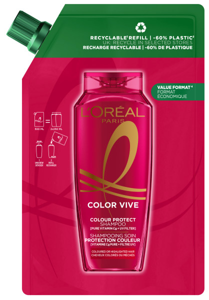 Loreal Elseve Color-Vive Șampon pentru păr vopsit Refill 500ml
