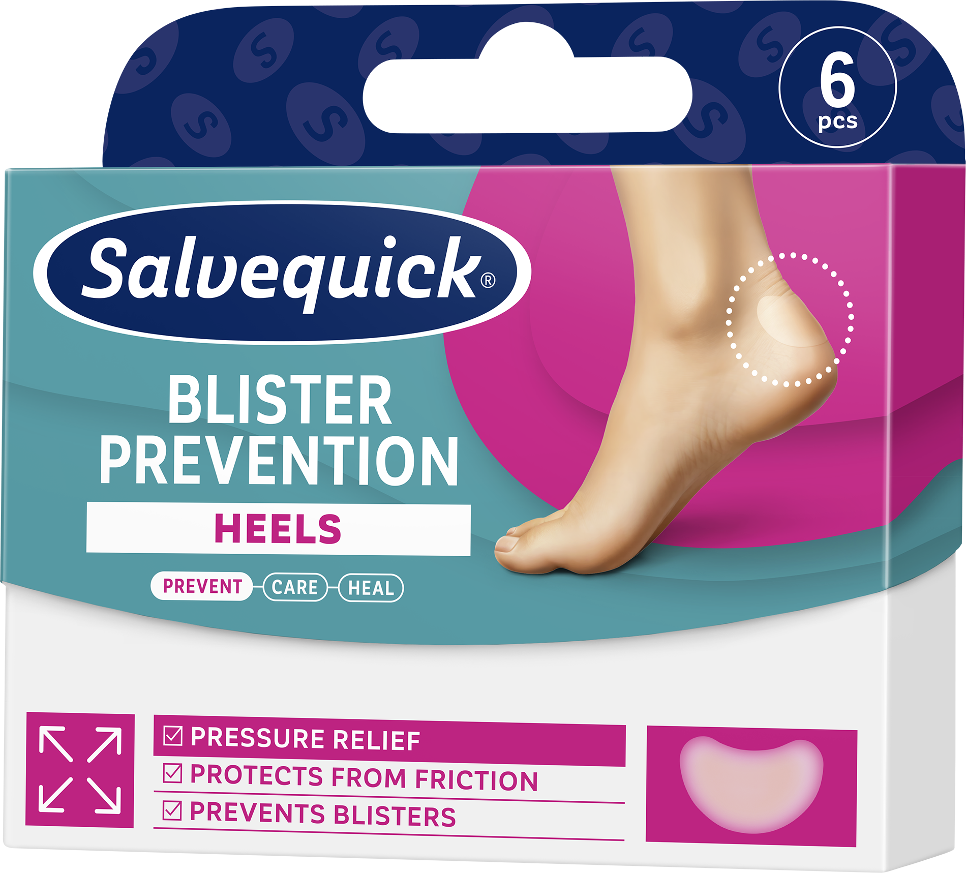 Salvequick Blister Prevention Heels Blister Blisters 6 bucăți